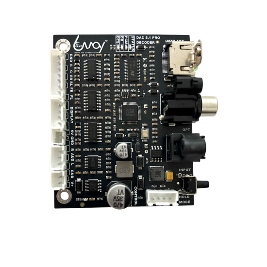 FIRSTWAY DAC 5.1 PRO Decoder | Dolby Digital & DTS Surround Sound Support | 6-Channel Audio Output | Optical, Coaxial, HDMI, USB, AUX Input | Bass Management | Made in India